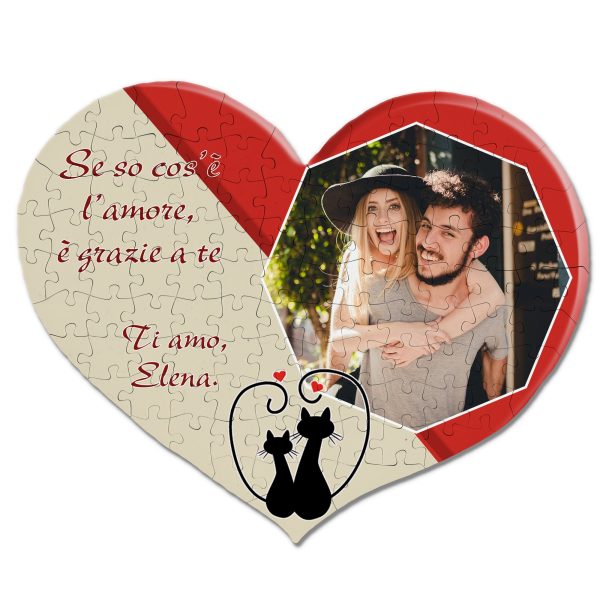 Puzzle cuore Gatti Innamorati