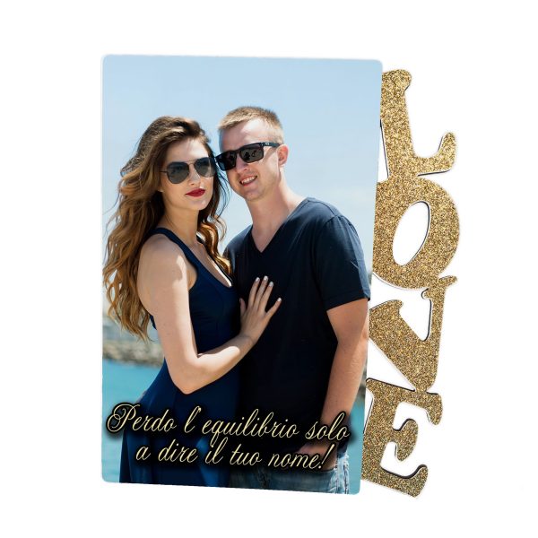 Cornice love Glitter oro