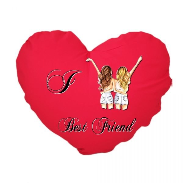 Cuscino cuore in cotone Best friend