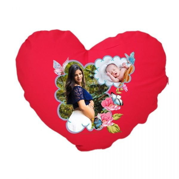 Cuscino cuore in cotone Butterfly