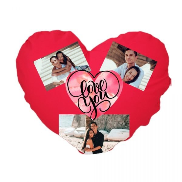Cuscino cuore in cotone I love you
