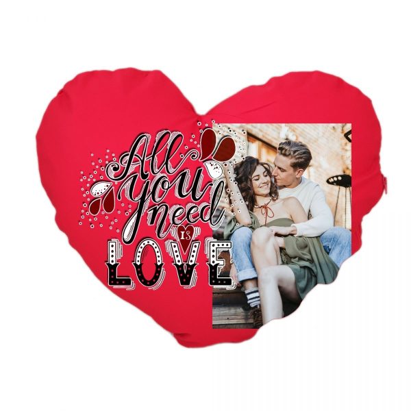 Cuscino cuore in cotone Love