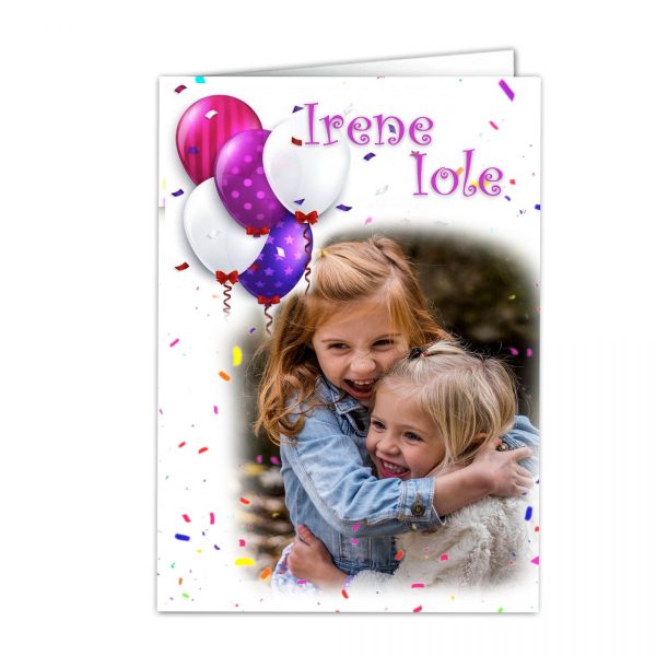 Biglietto Auguri pieghevole Coriandoli