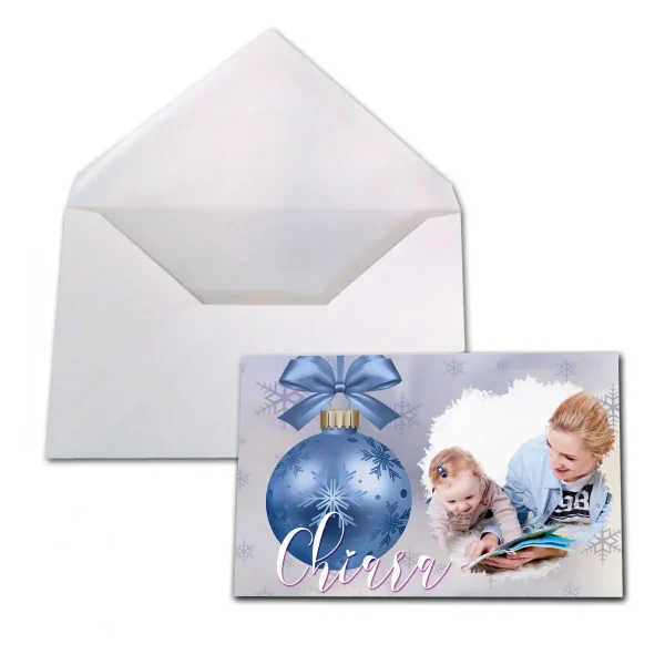 Biglietto di Auguri natale Blue ball