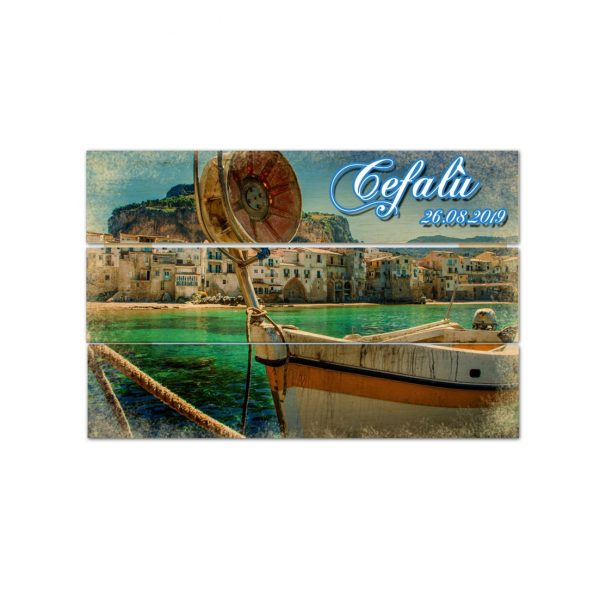 Stampa su listelli in legno Cefalù