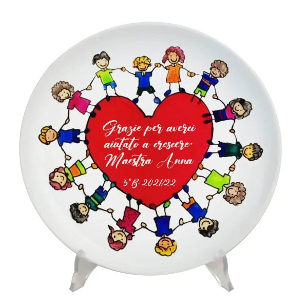 Piatto Decorativo Cuore di Maestra
