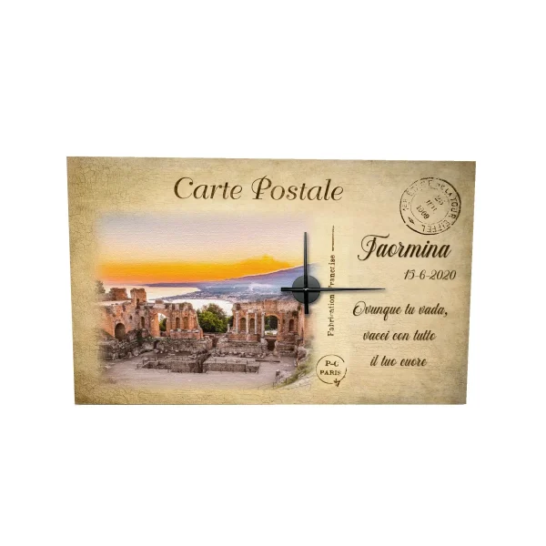 Orologio in legno Carta postale