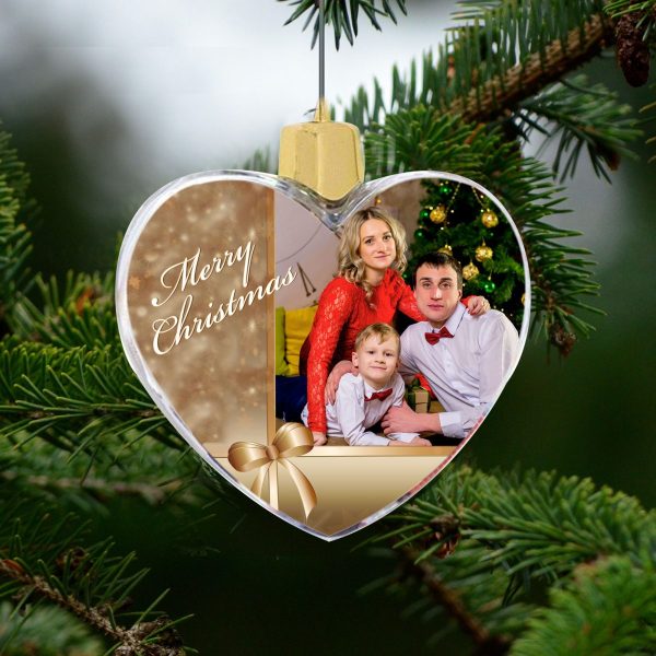 Palla di natale Cuore Fiocco dorato