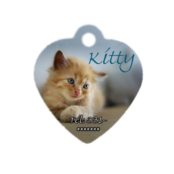 Medagliette animali a cuore Kitty