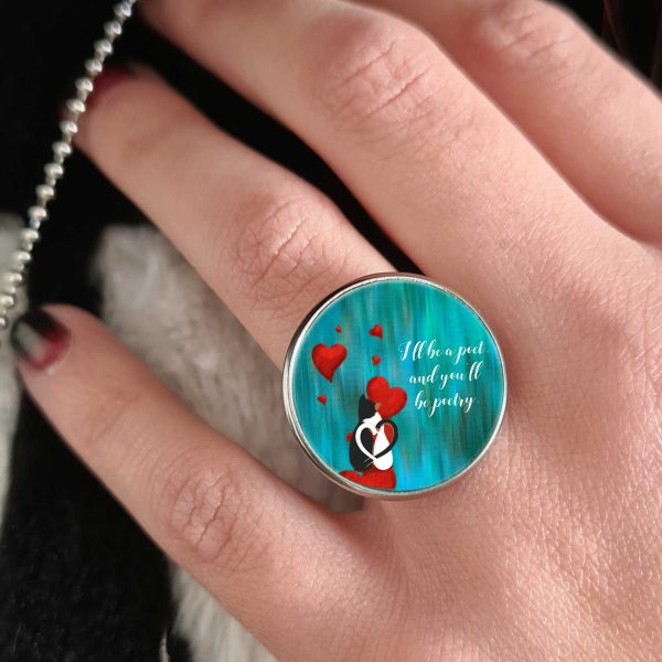 Anello personalizzato Cat love