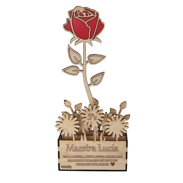Rosa Personalizzato per Maestra – Regalo Fine Anno
